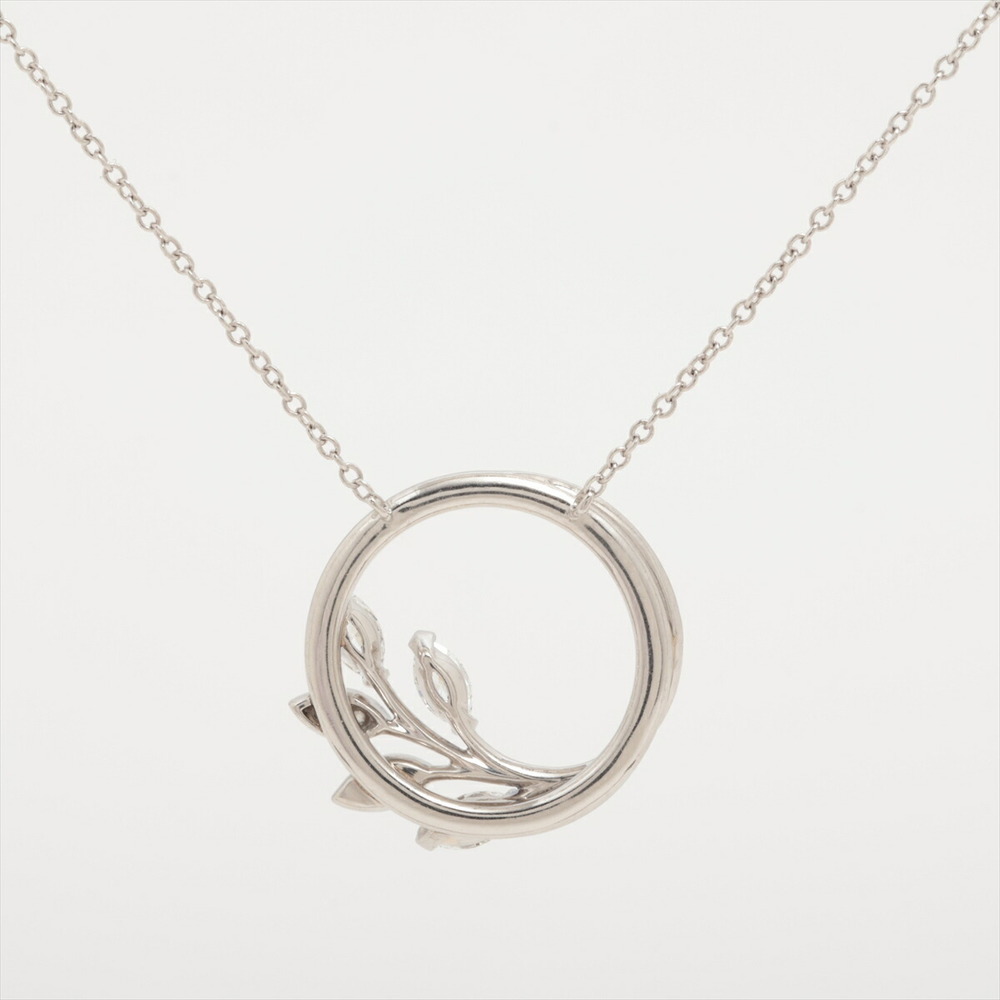 Tiffany Victoria Vine Circle Small Diamond Necklace Platinum